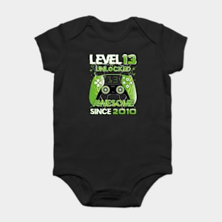 Level 13 Unlocked 13th Birthday Gamer Gifts 13 Year Old Boys Baby Bodysuit